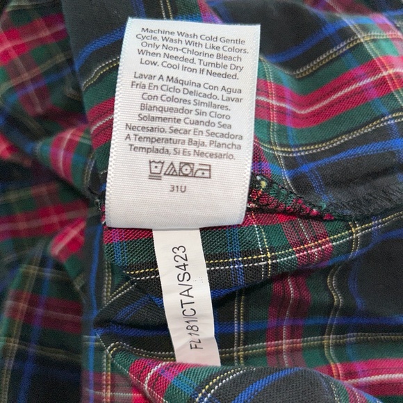 *NWT* FREE ASSEMBLY Button Down Long Sleeved Shirt Plaid Collared YOUTH XXL 18 - Picture 7 of 11